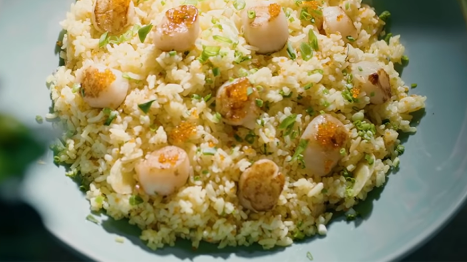 Scallop Fried Rice With Fish Roe