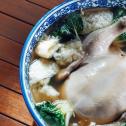 Sup Ayam Dan Ikan Maw Kukus Dengan Cendawan Shiitake