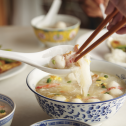 Tantalizing Tang Hoon Soup with Soft Crab Meat, Eggs and Fish Balls