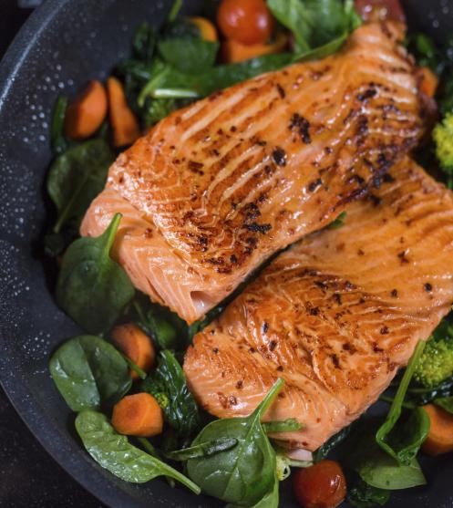 Salmon Goreng Kilas Dengan Keledek
