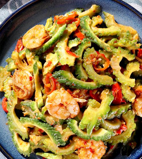 Stir Fried Bitter Gourd with Prawn - TST