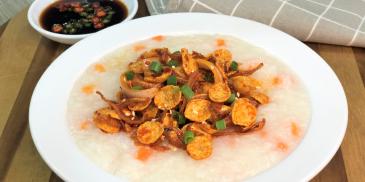 Porridge with Spicy Anchovy and Honey Gold Flakes